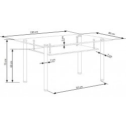 Фото1.Комплект обеденный HALMAR стол Lenart и стулья K-134 130x80x75 см Прозрачный / Черный